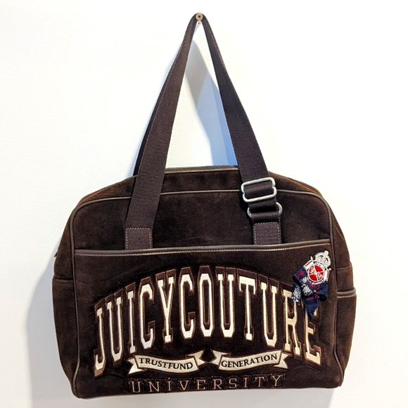 Juicy Couture Handbags - Vintage Juicy Couture brown velour laptop bag